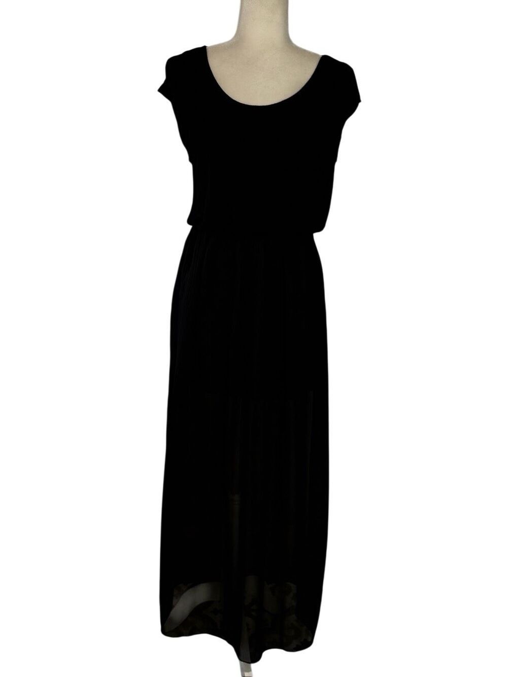 Finn & Clover black mini dress with sheer maxi overlay - M